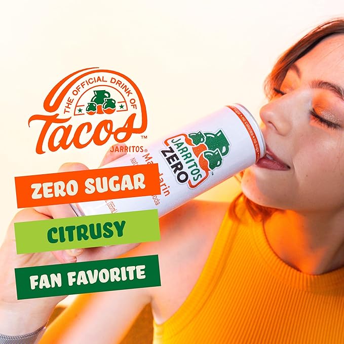 Jarritos Variety Pack of 16-12 oz Cans Authentic Mexican Soft Drink 8 Cans of Refreshing Guava Flavor and 8 Cans of Refreshing Mandarin ZERO Flavor