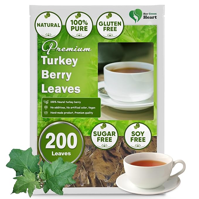 Turkey Berry Leaves - 100% Pure Dried Organic Leaves for Cooking Herbal Use and Natural Recipes