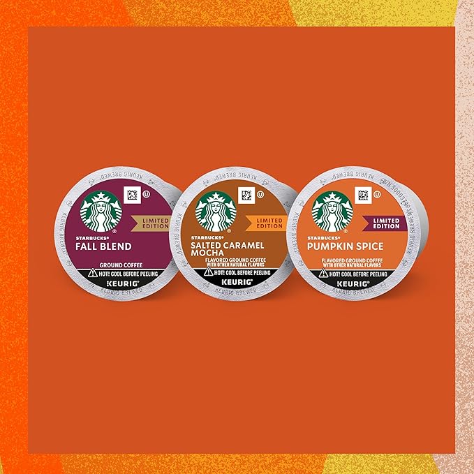 Starbucks K-Cup Coffee Pods Fall Bundle Medium Roast and Naturally Flavored Coffee for Keurig Brewers 100% Arabica Limited Edition 3 Boxes (30 Pods Total)