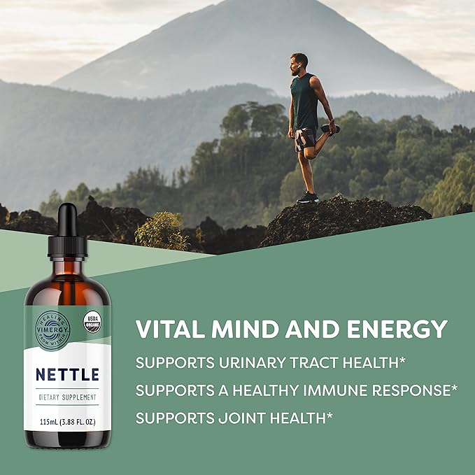 Vimergy Nettle – Superfood for Healthy Cellular Response* – Promotes Bone Health* – USDA Certified Organic Vegan Gluten-Free – 115 mL (57 Servings)