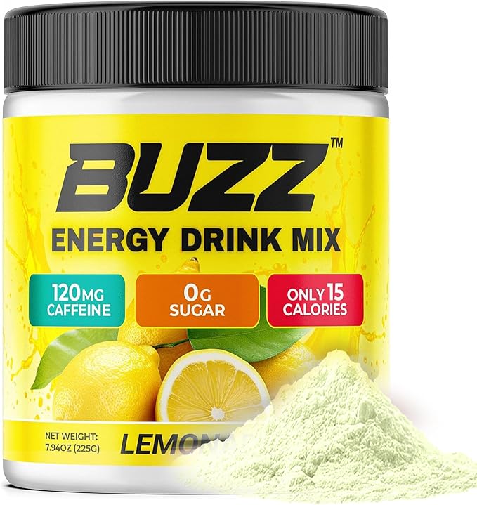 Morning Buzz Energy Drink Powder - Energy Boost - Sugar-Free Energy with Antioxidants - Morning Kick and Sports Nutrition Endurance Product - 30 Servings Lemonade 8 Ounces