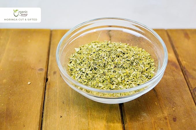 Organic Way Moringa/Drumstick Leaf Cut &amp Sifted (Moringa oleifera) | Herbal Tea - Organic &amp Kosher Certified | Vegan | Non GMO &amp Gluten Free | USDA Certified | Origin - India (1LBS / 16OZ)