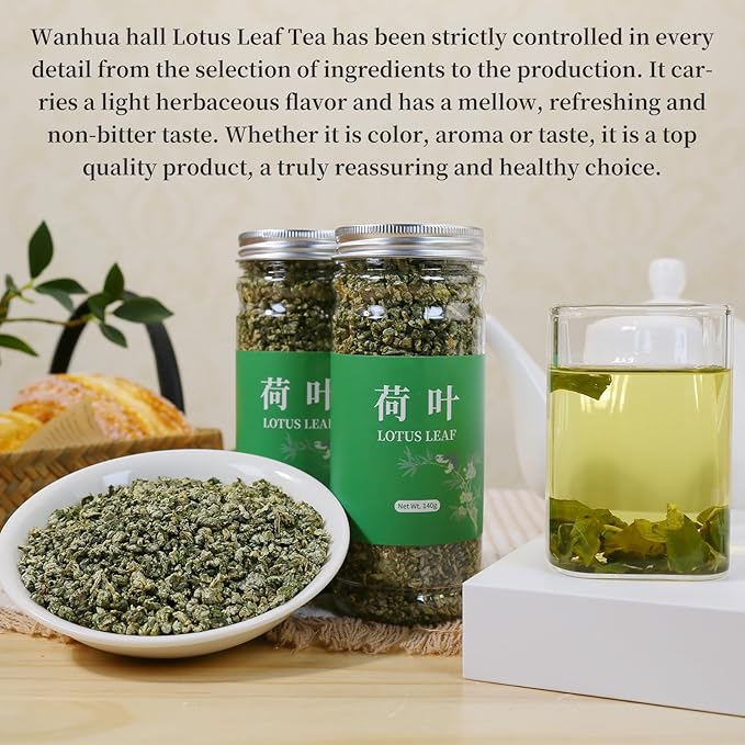Wanhua Hall Lotus Leaf Tea Dried Lotus Tea Natural Lotus Leaves Loose Leaf Chinese Herbal Tea9.88oz/280g 荷叶 荷叶茶