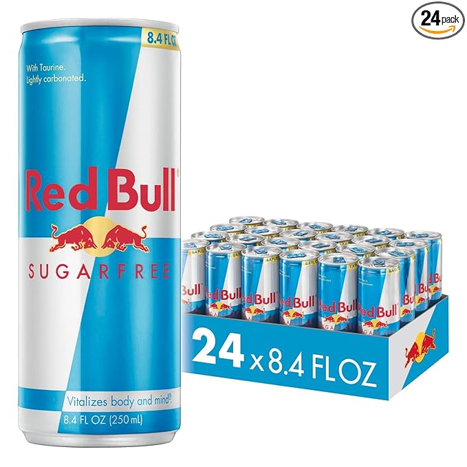 Red Bull Sugar Free Energy Drink with 80mg Caffeine plus Taurine &amp B Vitamins 8.4 Fl Oz Pack of 24 Cans