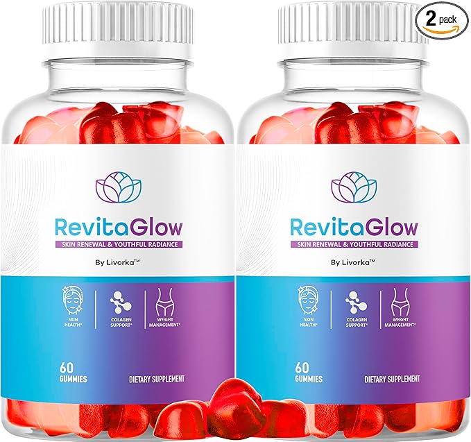 (2 Pack) RevitaGlow Gummies - Official Revita Glow Gummy Premium Natural Skin Health Support RevitaGlowGummies for Gut and Skin Healthy Advanced Renewal Formula Gummys 120 Gummies for 2 Months