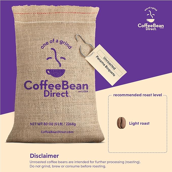 Coffee Bean Direct Unroasted Panama Boquete 5 Pound (Pack of 1)