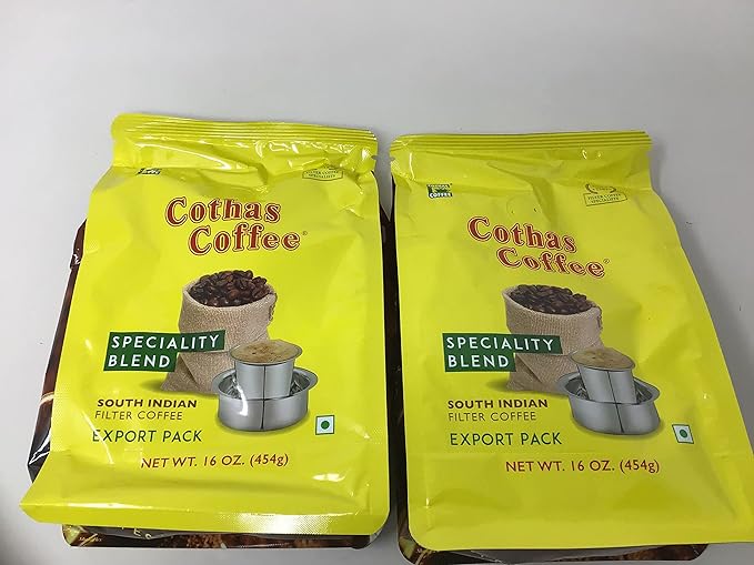 Cothas Traditional South Indian Speciality Blend Filter Coffee Powder - Pack Of 2 454g [ Coffee 85% &amp Chicory 15% ]