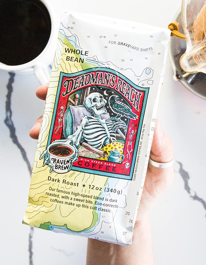 Raven's Brew Coffee High Caffeine Coffee Dark Roast Whole Bean – Deadman's Reach 5lb