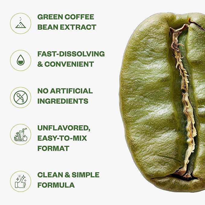 Purisure Green Coffee Bean Extract Powder 150g (5.3 oz) Green Coffee Bean Extract 750 Servings