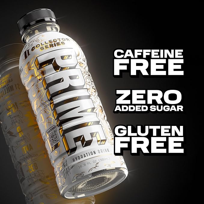 PRIME Hydration Collector Series Sports Drinks Electrolyte Enhanced for Replenishing Fluids 250mg BCAAs B Vitamins Antioxidants Low Sugar 16.9 Fl Oz 12 Pack