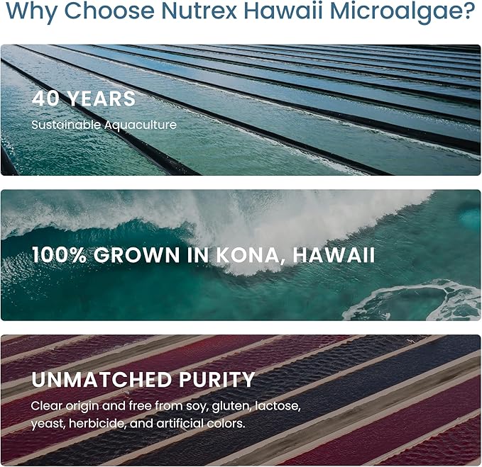 Nutrex Hawaii Pure Hawaiian Spirulina – Vegan Superfood 500 mg Tablets Farm Grown in Kona Non-GMO Immune Support &amp Cellular Energy 400 Count