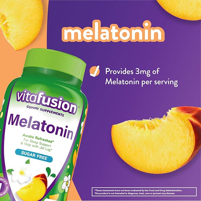 Vitafusion Melatonin 140 Count and Vitamin B12 Gummy Vitamins 90 Count Cherry Flavor for Energy Metabolism and Nervous System Support