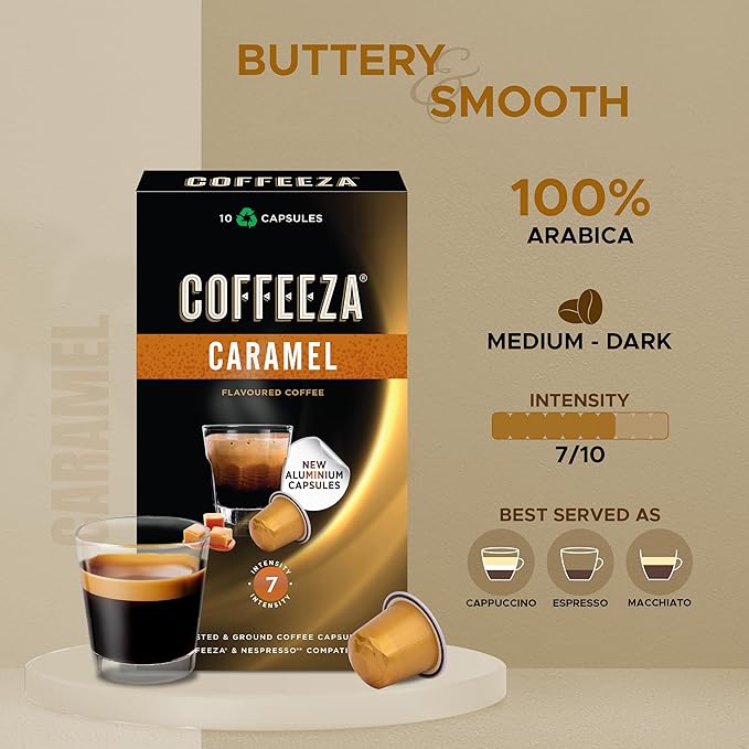 Coffeeza 100% Arabica Nespresso Flavored Coffee Pods Variety Pack Compatible with Nespresso Original Line Machines | 6 Pack 60 Single Serve Coffee Pods