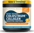 Sandhu's Bovine Colostrum with Collagen Powder | Hair Beauty Skin &amp Nail Supplement | Supports Gut Immune Health | Digestive Enzymes | 45 Servings Large Pack | Nutrition for Women
