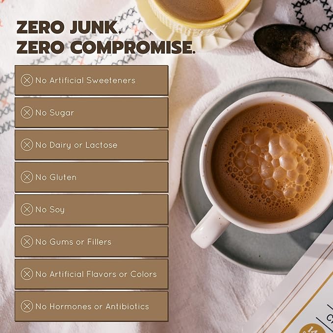 Bone Broth Protein Powder Grass Fed Collagen with 14g Complete Protein per Serving Gluten Free Keto &amp Dairy Free Organic &amp Clean Ingredients No Added Sugar Chocolate 26 Servings