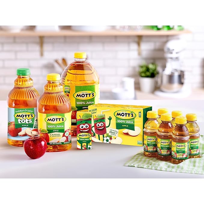 Mott's For Tots Apple 64 Fl Oz Bottle Juice With Purified Water Good Source Of Vitamin C 40% Less Sugar Than 100% Apple Juice No Artificial Sweeteners