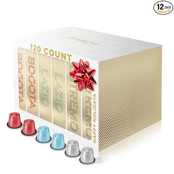 Piu Bello Espresso Coffee Pods for Nespresso Original Machines – Variety Pack – Compatible Capsules with 3 Intense Flavors – Dark Roast Low Acidity – Rich &amp Balanced Taste – Kosher (3-Flavor Mult