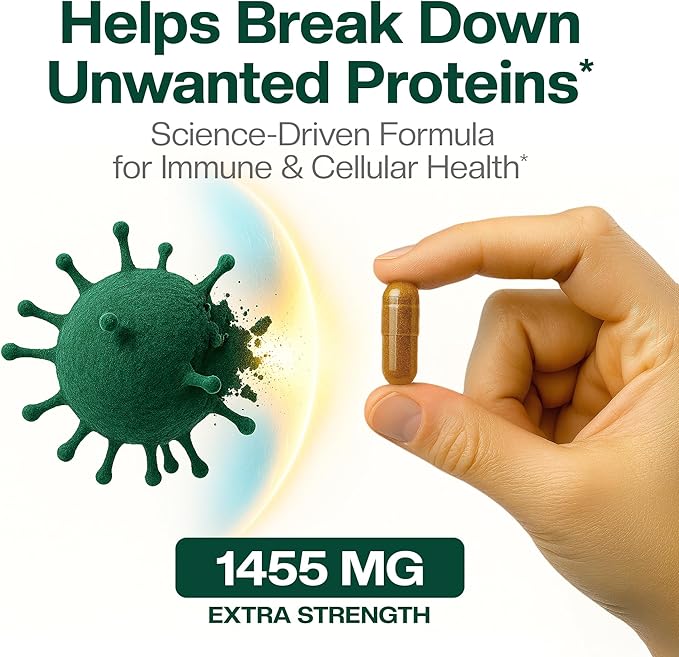 Nattokinase 4000 FU 200mg Bromelain 500mg Curcumin 500mg NAC 150mg Quercetin 100mg &amp BioPerine 5mg | 30-Day Supply 60 Count - Spike Protein Support &amp Immune Defense
