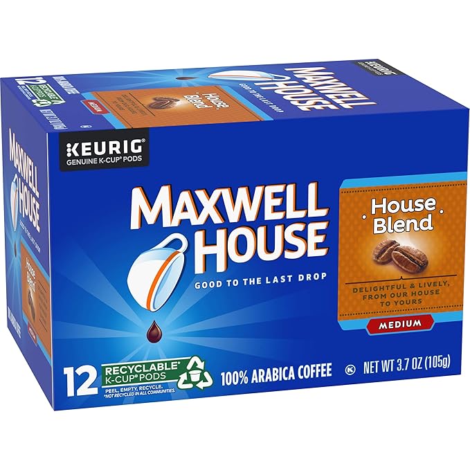 Maxwell House House Blend Medium Roast K-Cup Coffee Pods (12 Pods)