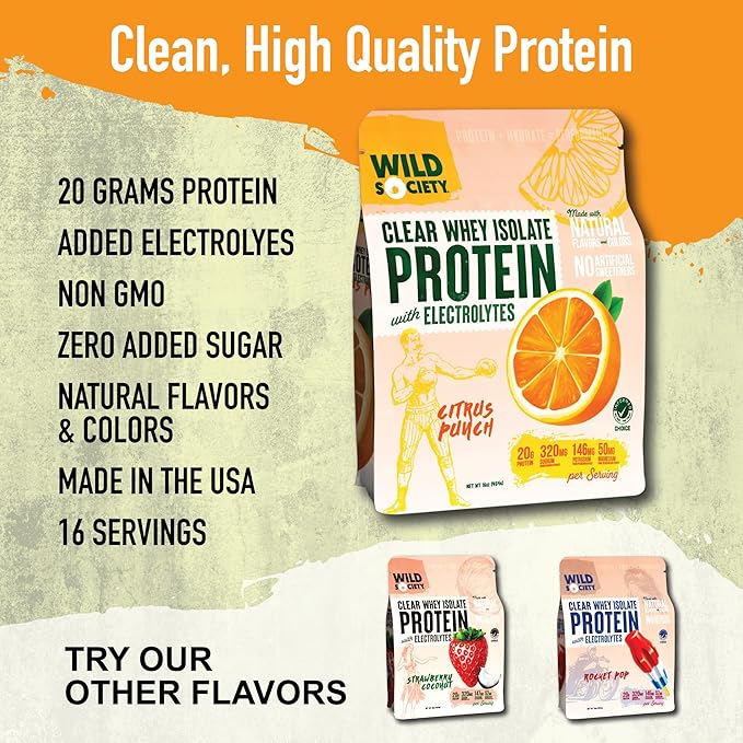 WILD SOCIETY Clear Isolate + Energy Drink Super Combo - Citrus Punch Clear Whey + Citrus Punch Energy Drink