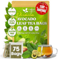 FreshDrinkUS Avocado Leaf Tea Bags | 75 Count | Premium Dried Avocado Leaves Herbal Tea – Caffeine Free Botanical Tea – Fresh Smooth &amp Earthy Flavor. Sugar Free. Vegan