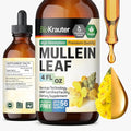 BIO KRAUTER Mullein Drops for Lungs 4 Fl. Oz - 56 Days of Supply - Pure Mullein Leaf Extract for Lung Detox &amp Cleanse - Vegan Respiratory Supplements - Non-GMO No Sugar &amp Alcohol