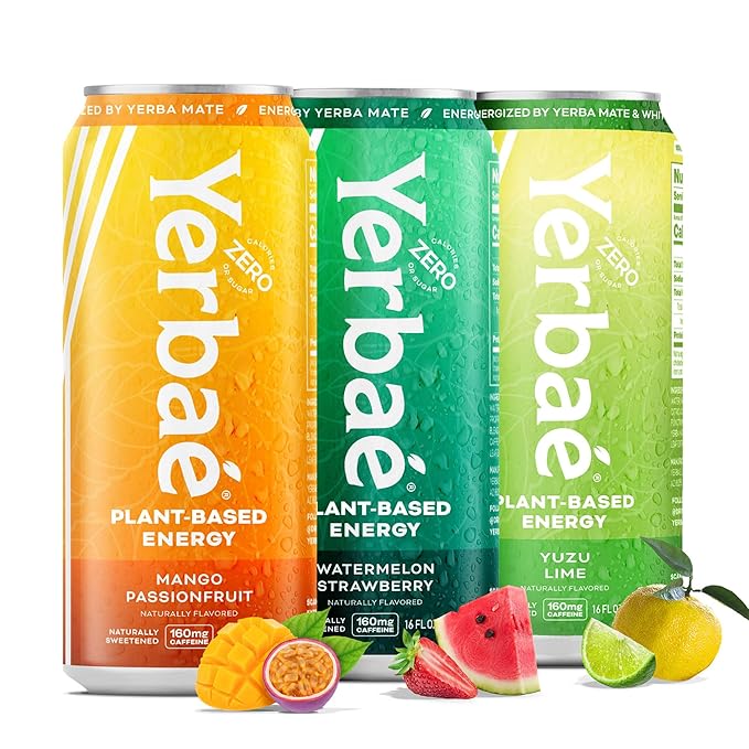 Yerbaé Energy Seltzer &amp Beverage Bundle - 16oz &amp 12oz Variety 24-Pack 0 Sugar 0 Calories 0 Carbs Energized by Yerba Mate &amp Plant-Based