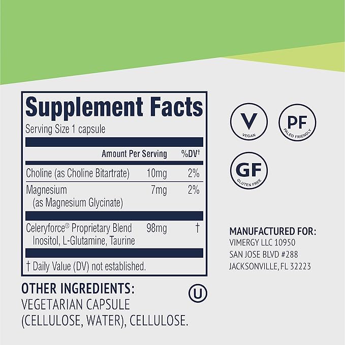 Vimergy Celeryforce – Nutrients and Amino Acids – Supports Your Wellness Routine* – Kosher Vegan &amp Gluten-Free – 60 Capsules (Pack of 2)