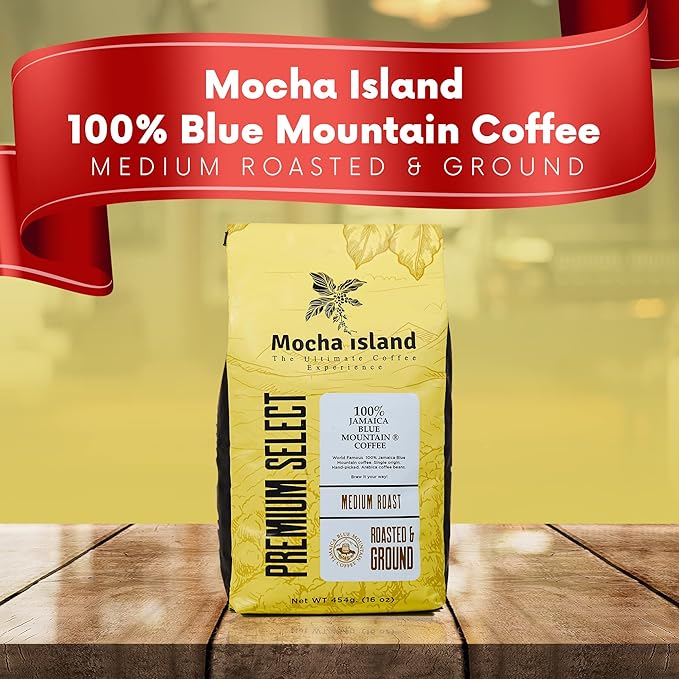 Mocha Island Blue Mountain Coffee (Blue Mountain Coffee Ground 1lb)