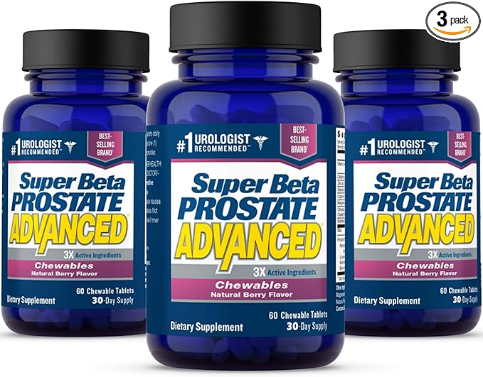 SUPER BETA PROSTATE Advanced Chewables - Prostate Support Supplement for Men's Health (180 Chews 3-Pack)