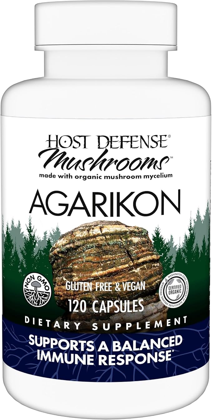 Host Defense Agarikon Capsules - Immune System Support Supplement - Mushroom Supplement to Aid Immune Functions &amp Cell Strength - Herbal Dietary Supplement - 120 Capsules (120 Servings)*