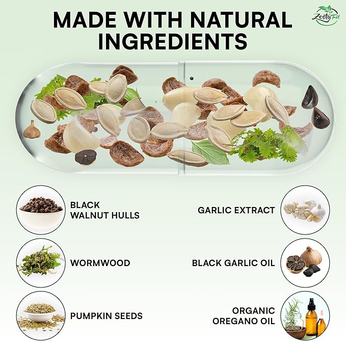 para Purge Softgels - Natural Herbal Supplement with Organic Oregano Oil Black Walnut Black Garlic Garlic Pumpkin Seed Wormwood Fennel Extract - Formulated in the USA 90 Softgels