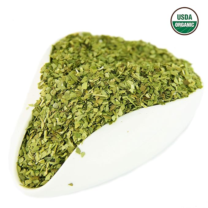 Yerba Mate Tea 1LB (16Oz) HI-CAFFEINE 100% CERTIFIED Organic SUPER-GREEN Yerba Mate | NO Dust | FRESH - NEVER Aged (Ilex Paraguariensis) | Brazilian Rain Forest Grown from U.S. Wellness Naturals | HI-