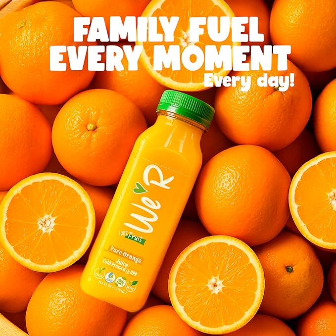 WE’R Pure Valencia Orange Juice – Cold-Pressed &amp HPP – 10 Pack – 11.2 fl oz Each (330 ml) – 199% DV Vitamin C