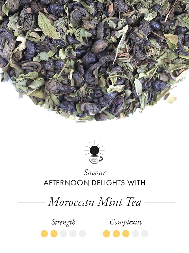 TWG Tea | Moroccan Mint Tea | Green Tea | Spearmint Leaves | Haute Couture Tin 120g | Gift Set