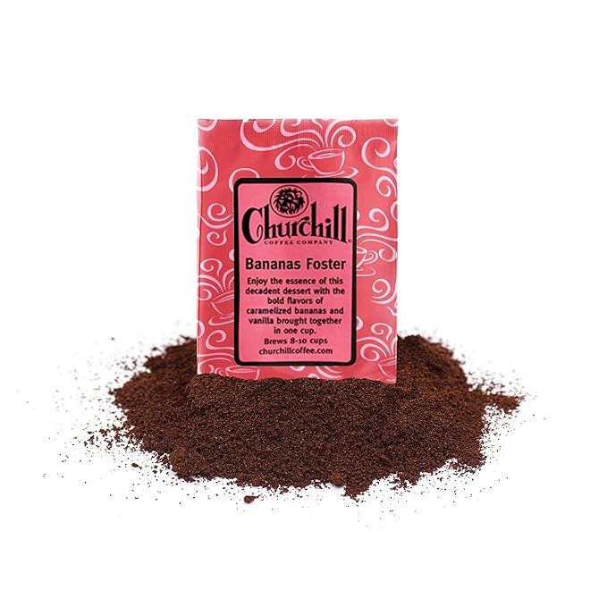 Churchill Coffee Bananas Foster 10 Portioned Packs -1.5 oz each - Ground - Flavored Coffee