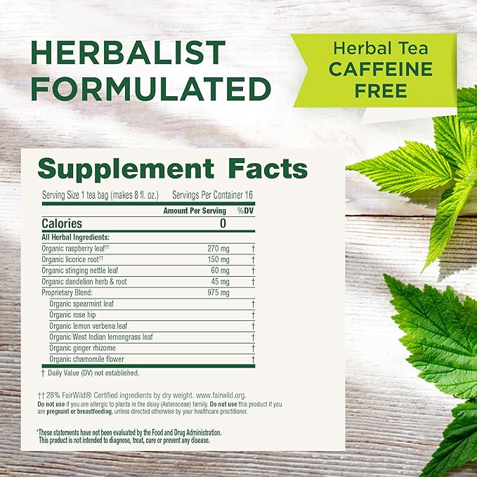 Traditional Medicinals Tea Organic Healthy Cycle Supports Healthy Menstrual Cycles Kosher Non-GMO Caffeine-Free Compostable 96 Tea Bags (6 Pack)