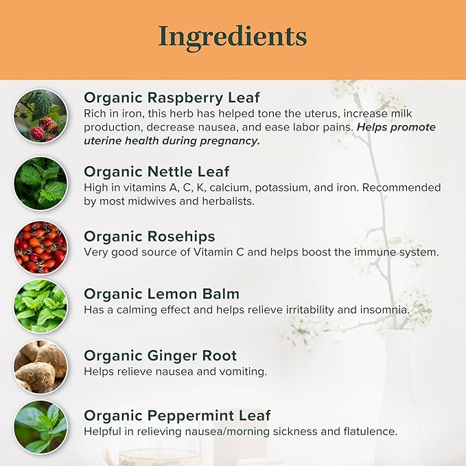 Jade Tea - Organic Third Trimester Tea | Pregnancy Tea - Toning &amp Birth Preparation | Maximized Uterine Health for Labor &amp Postpartum Recovery | Caffeine-Free Fair Trade Sustainable Made In