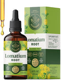 HERBAMAMA Lomatium Root Tincture - Vegan Lomatium Dissectum Extract for Lung Cleanse &amp Detox - Non-GMO Alcohol &amp Sugar-Free Respiratory Lung Support Supplement 56-Day Supply