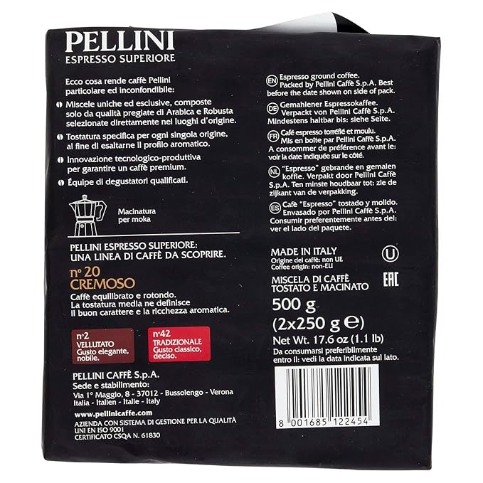 Pellini No. 20 Cremoso Ground BiPack - 2 x 250 grams