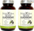Herbal Roots Organic Black Elderberry Capsules | Max Strength | Made with Organic Sambucus | 60 Vegan Capsules (Pack of 2)