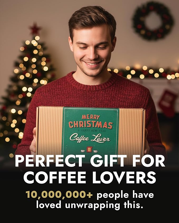 Christmas Coffee Gifts for Men &amp Women - 10 of the World's Finest Single Estate Specialty Coffees in Sampler Box for Coffee Lovers | Perfect Secret Santa Gift Set Idea with Unique Coffeebrewers