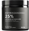 Toniiq Ashwagandha - Ultra High Potency 40:1 Extract with 25% Withanolides - Wild Harvested in India - Highly Concentrated &amp Third-Party Lab Tested - 60 Capsules