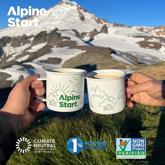 Alpine Start Instant Coffee Original Blend Medium Roast - Individual Powder Mix From High Altitude Arabica Coffee Beans - Hot or Cold Brew for Home Travel Camping Hiking Backpacking (Original Blen