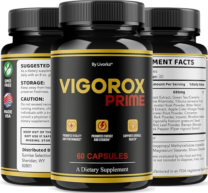 (2 Pack) Vigorox Prime Capsules - Official VigoroxPrime Pills Advanced Support Formula - Maximum Strength All Natural Ingredients for Overall Health &amp Wellness Reviews 120 Capsules for 2 Months