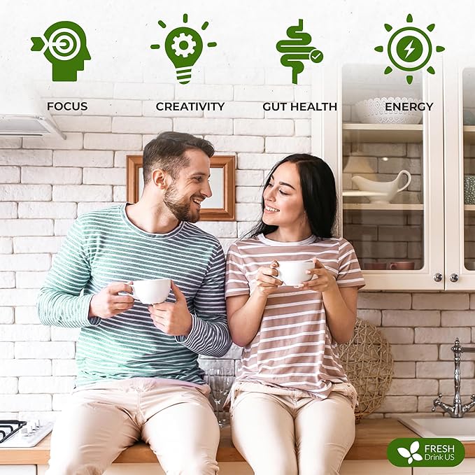 FreshDrinkUS Memory Brain Booster Tea Bags | 75 Count | Ginkgo Biloba Gotu Kola Lion’s Mane Mushroom MCT Coconut Oil | Herbal Blend Tea Bags | Naturally Flavorful No Additives Caffeine-Free