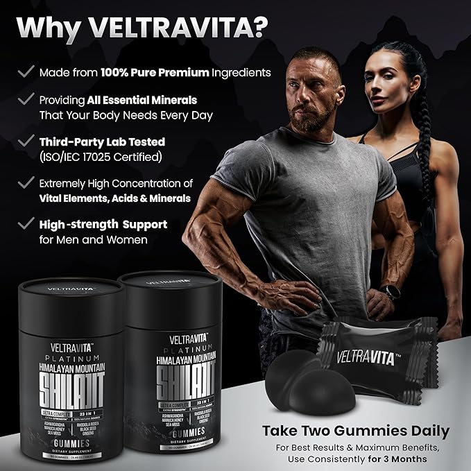 28000 mg 23-in-1 Himalayan Shilajit for Men Ashwagandha Gummies Platinum Irish Sea Moss Gel Black Seed Oil Manuka Honey Medical Grade Tongkat Ali Rhodiola Rosea No Sugar Lab Test