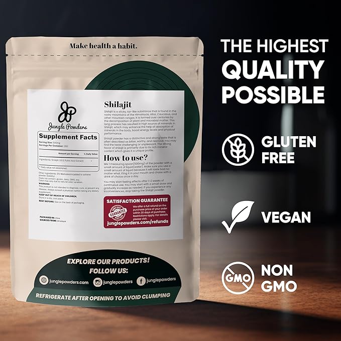 Shilajit Powder for Men 10:1 Extract 5 Ounce Bag 282 Servings Fulvic Acid Powder Extract Immune Support Energy Supplement Shilajit for Men Mineral Compound Raw Shilajit Contains Maltodextrin