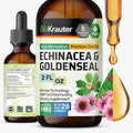 BIO KRAUTER® Echinacea Goldenseal for Immune &amp Respiratory Support - Pure Vegan Echinacea Drops with Goldenseal - Natural Respiratory Supplements 2 Fl.Oz 28-Day Supply - Alcohol &amp Sugar Free