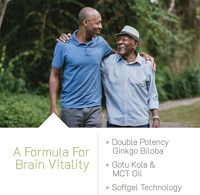 Irwin Naturals Double-Potency Ginkgo Biloba 240mg Extra Strength Brain Health Supplement - Enhance Memory Mental Focus Alertness Concentration &amp Herbal Energy Booster - 60 Liquid Softgels